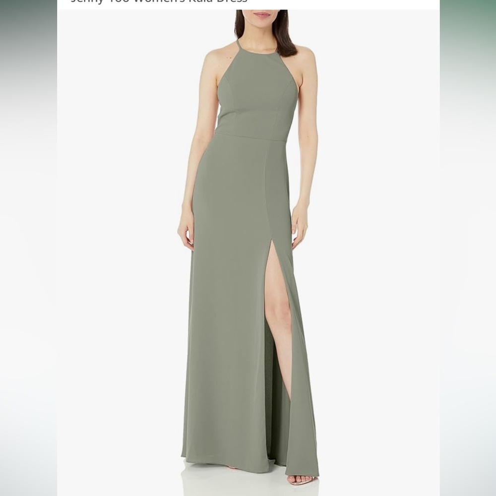 Jenny Yoo Sage Halter Maxi Dress with Thigh Slit